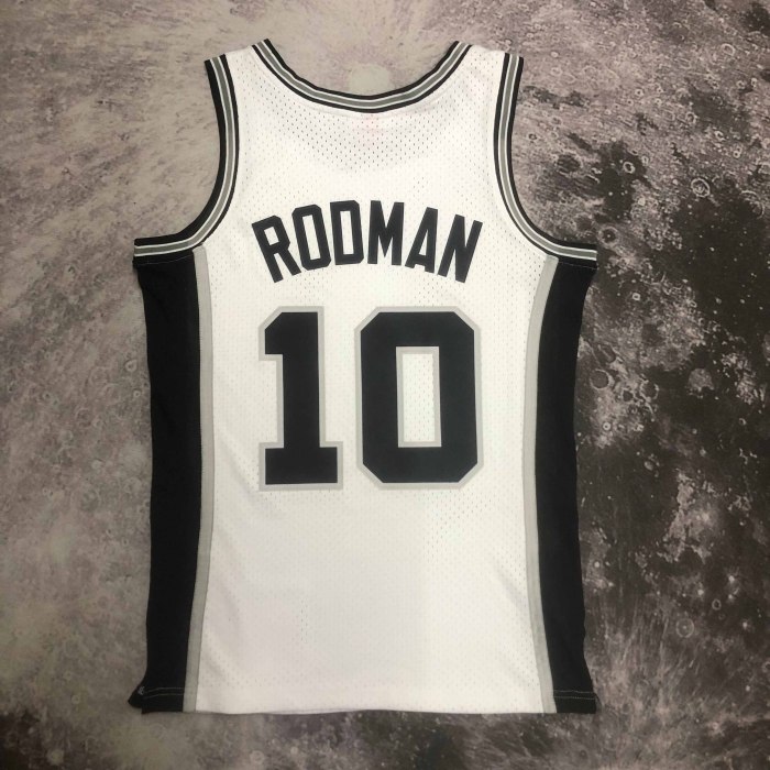 Heat TransferSan Antonio Spurs Dennis Rodman Mitchell & Ness 1993-94 White Hardwood Classics Swingman Jersey