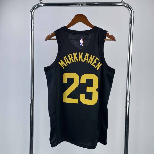 Heat Transfer 2023 Utah Jazz Lauri Markkanen Black Jersey