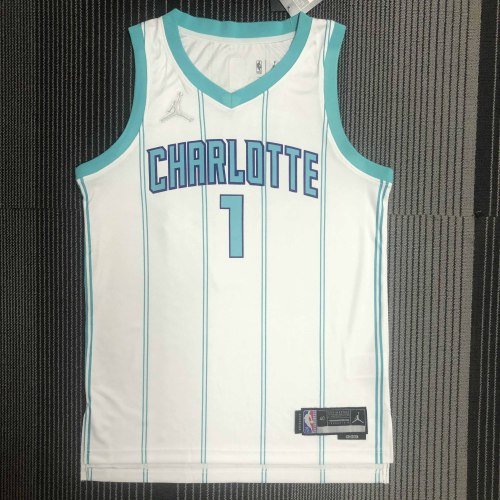Heat Transfer Charlotte Hornets LaMelo Ball 75th Anniversary White Jersey