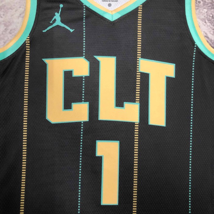 Heat Transfer 2023 Charlotte Hornets LaMelo Ball City edition Black Jersey