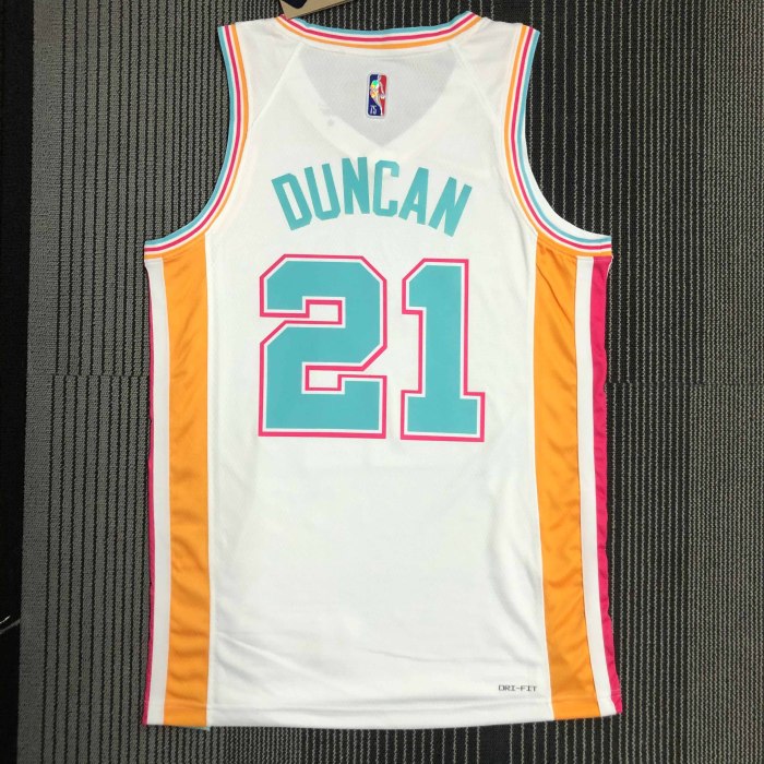 Heat Transfer 2022 San Antonio Spurs Tim Duncan City edition White Jersey