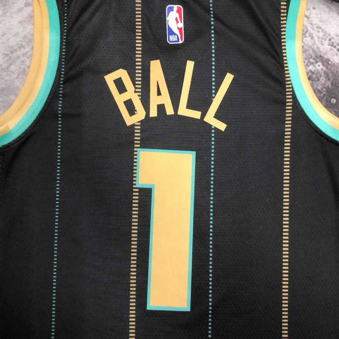 Heat Transfer 2023 Charlotte Hornets LaMelo Ball City edition Black Jersey