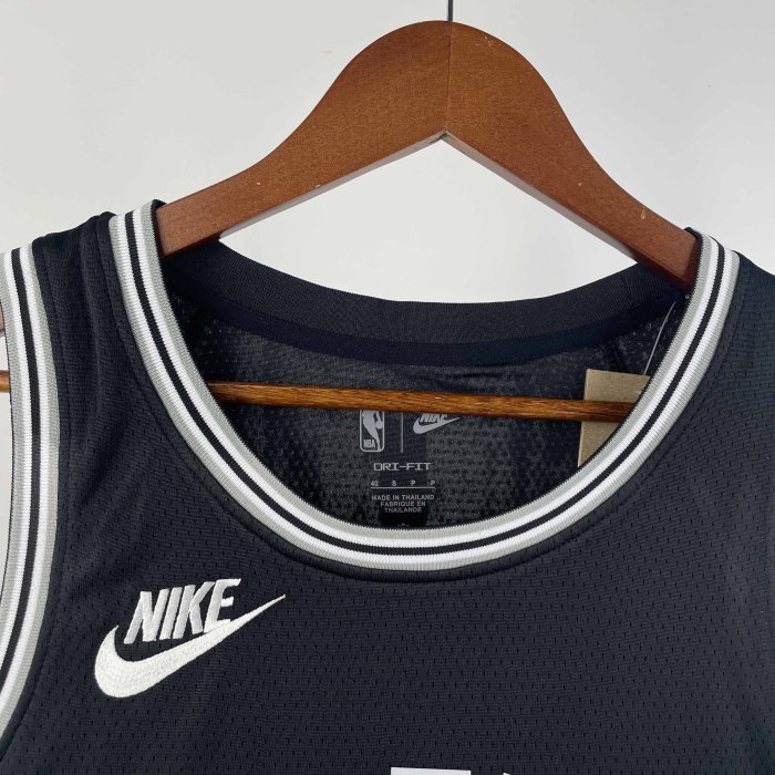 Heat Transfer 2023 San Antonio Spurs Victor Wembanyama Retro Black Jersey