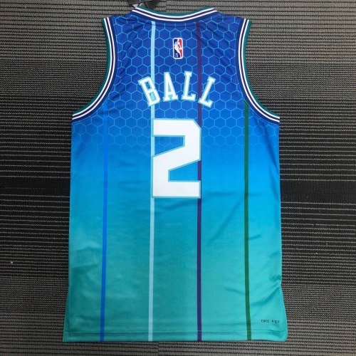 Heat Transfer 2022 Charlotte Hornets LaMelo Ball City edition Blue Jersey