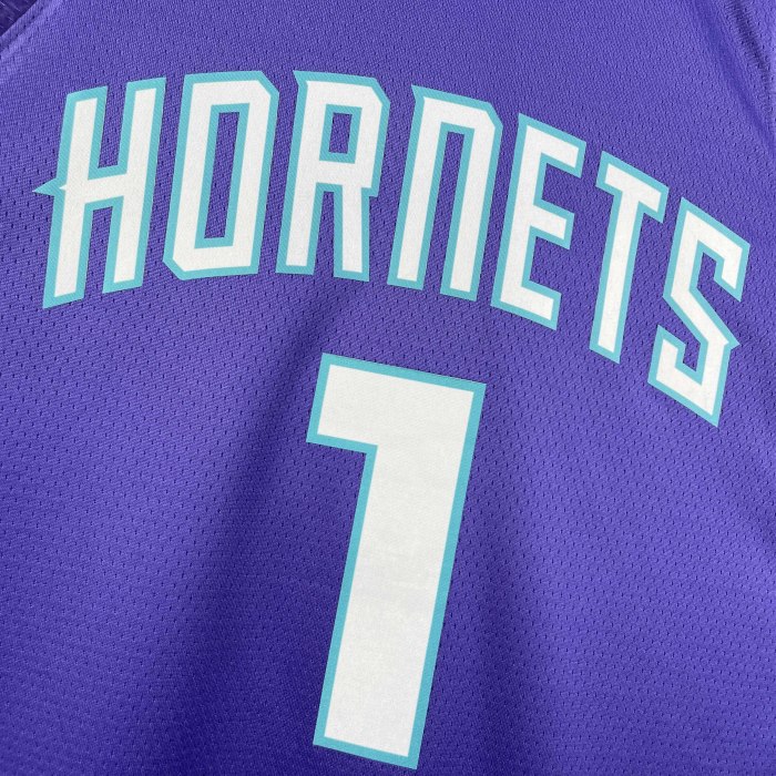 Heat Transfer Charlotte Hornets LaMelo Ball 2022-23 Jordan Brand Purple Statement Edition Swingman Jersey