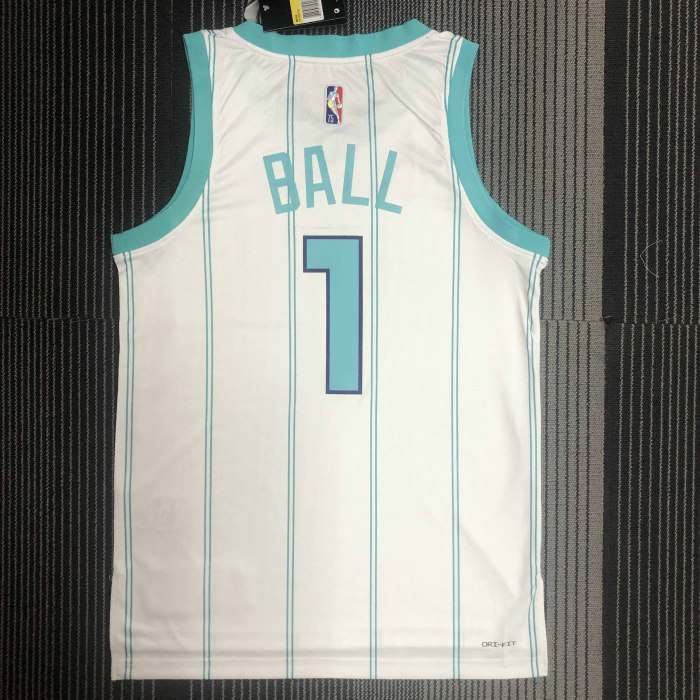 Heat Transfer Charlotte Hornets LaMelo Ball 75th Anniversary White Jersey