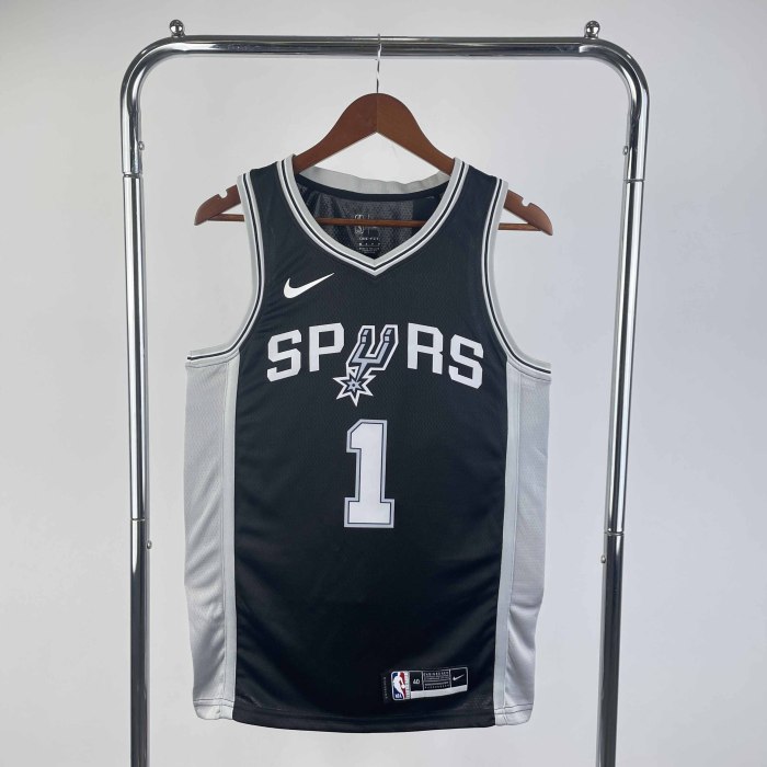 Heat Transfer San Antonio Spurs Victor Wembanyama Black Jersey