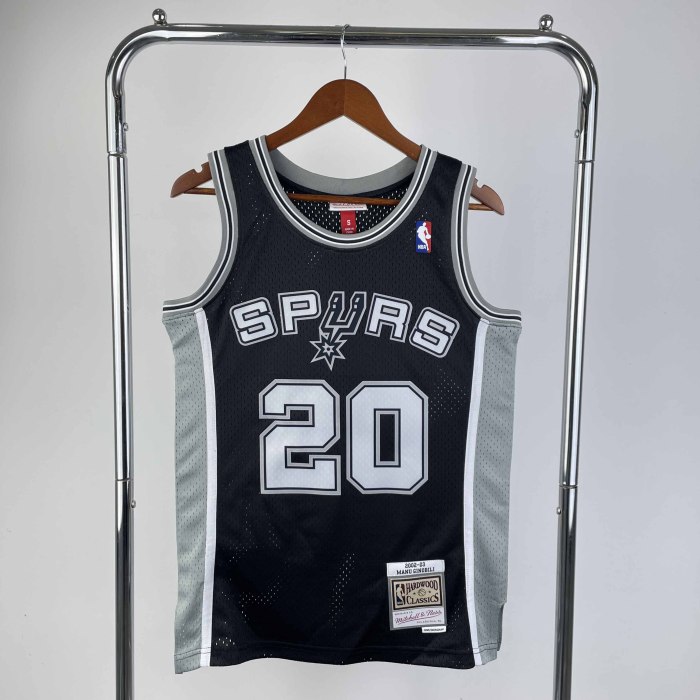 Heat Transfer San Antonio Spurs Manu Ginobili Mitchell & Ness 2002-03 Black Hardwood Classics Swingman Jersey