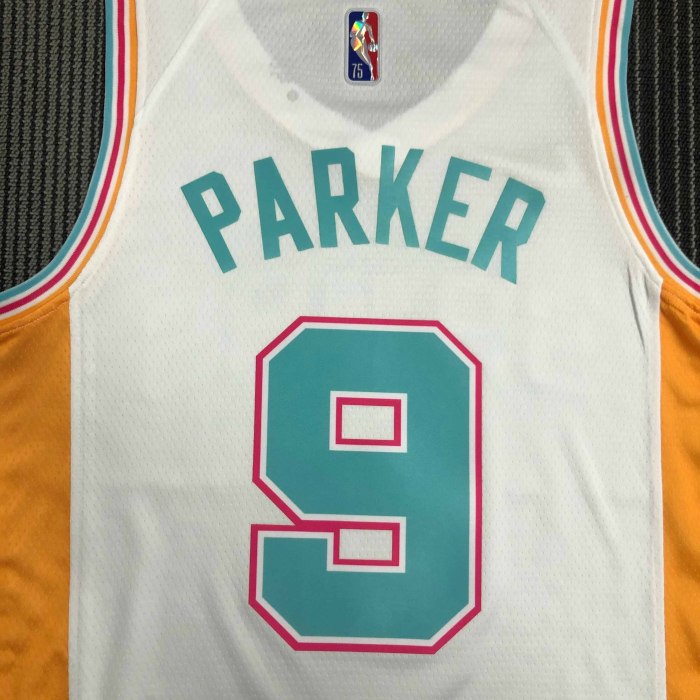 Heat Transfer 2022 San Antonio SpursTony Parker City edition White Jersey