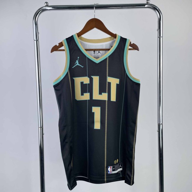 Heat Transfer 2023 Charlotte Hornets LaMelo Ball City edition Black Jersey