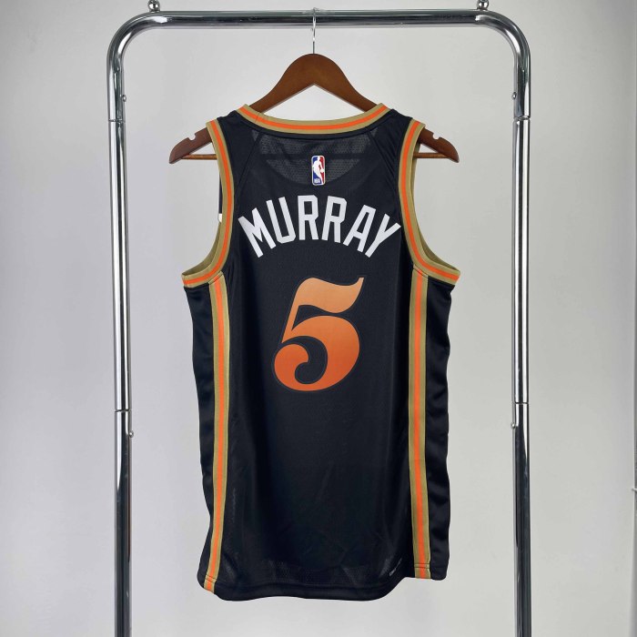 Heat Transfer 2023 Atlanta Hawks Jamal Murray City edition Black Jersey