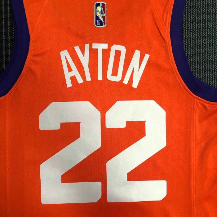 Heat Transfer Phoenix Suns DeAndre Ayton Orange Jersey