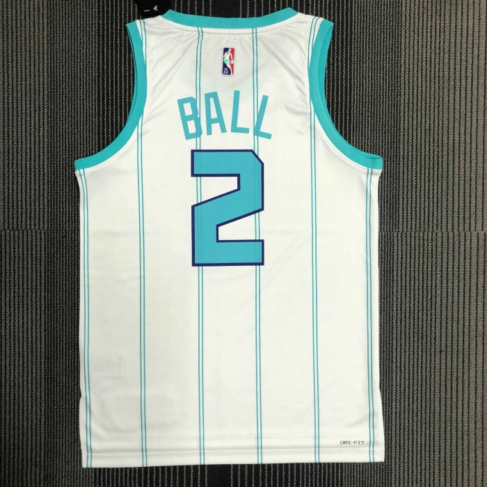 Heat Transfer Charlotte Hornets LaMelo Ball 75th Anniversary White Jersey