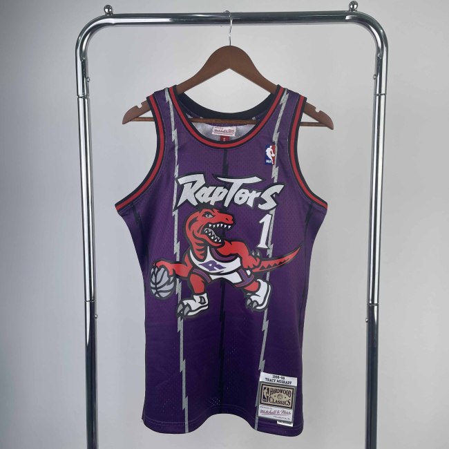 Heat Transfer 1999 Toronto Raptors Tracy McGrady Retro Purple Jersey
