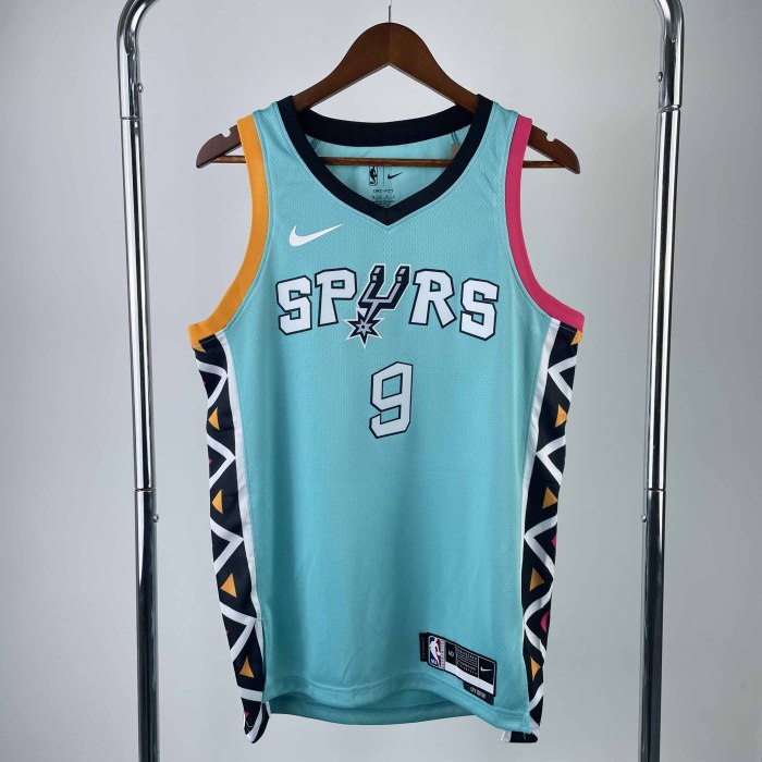 Heat Transfer 2023 San Antonio Spurs Tony Parker City edition Cyan Jersey