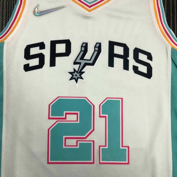 Heat Transfer 2022 San Antonio Spurs Tim Duncan City edition White Jersey