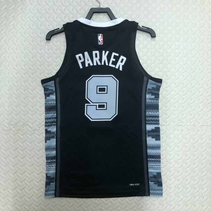Heat Transfer 2023 San Antonio Spurs Tony Parker Black Flying Man limited Jersey