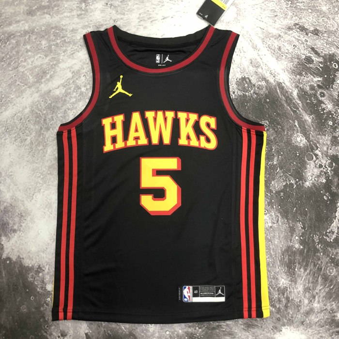 Heat Transfer  Atlanta Hawks Jamal Murray Flying man limited Black Jersey