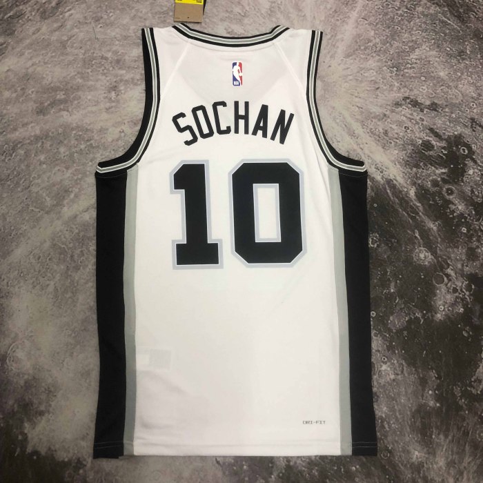 Heat Transfer San Antonio Spurs Jeremy Sochan 2022-23 White Association Edition Swingman Jersey