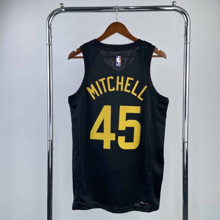 Heat Transfer 2023 Utah Jazz Donovan Mitchell Black Jersey