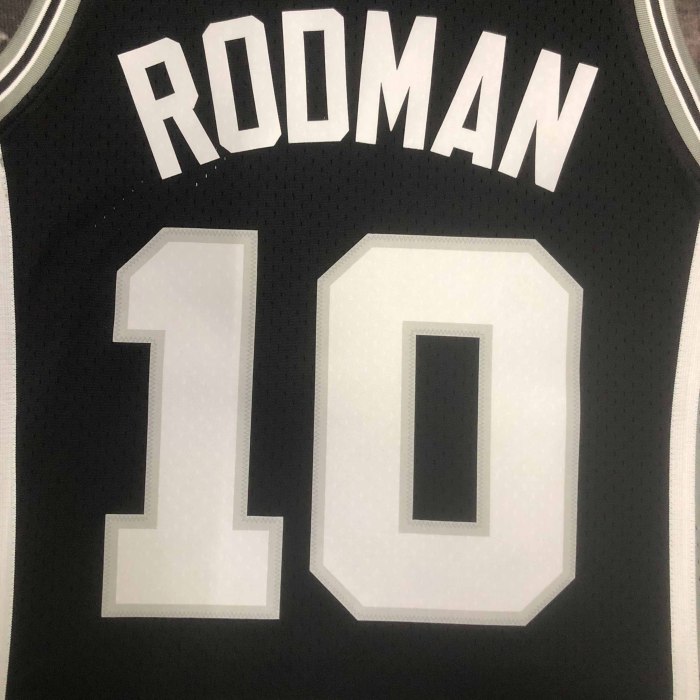 Heat Transfer San Antonio Spurs Dennis Rodman Mitchell & Ness 1993-94 Black Hardwood Classics Swingman Jersey