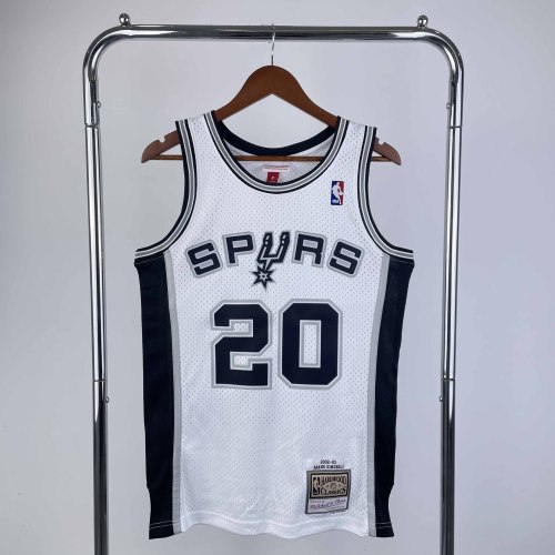 Heat Transfer San Antonio Spurs Manu Ginobili Mitchell & Ness 2002-03 White Hardwood Classics Swingman Jersey