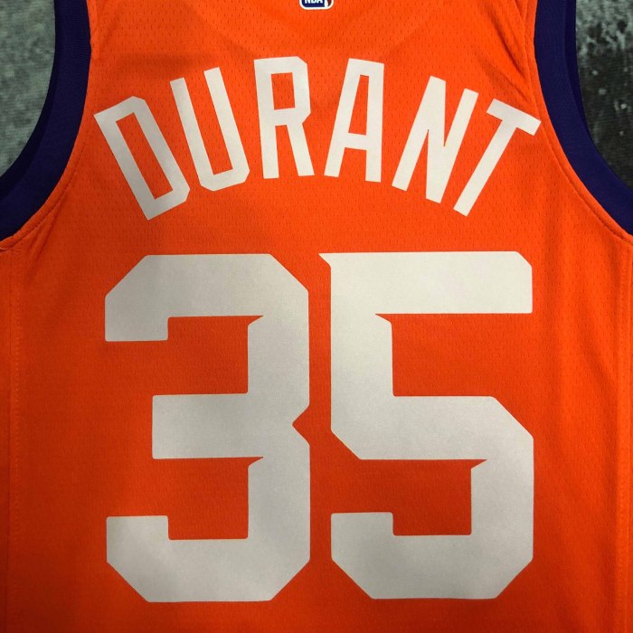 Heat Transfer Phoenix Suns Kevin Durant Orange Jersey