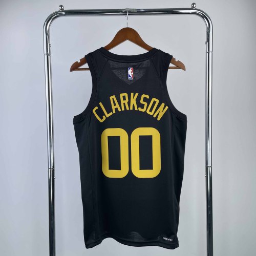Heat Transfer 2023 Utah Jazz Jordan Clarkson Black Jersey