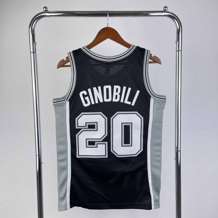 Heat Transfer San Antonio Spurs Manu Ginobili Mitchell & Ness 2002-03 Black Hardwood Classics Swingman Jersey