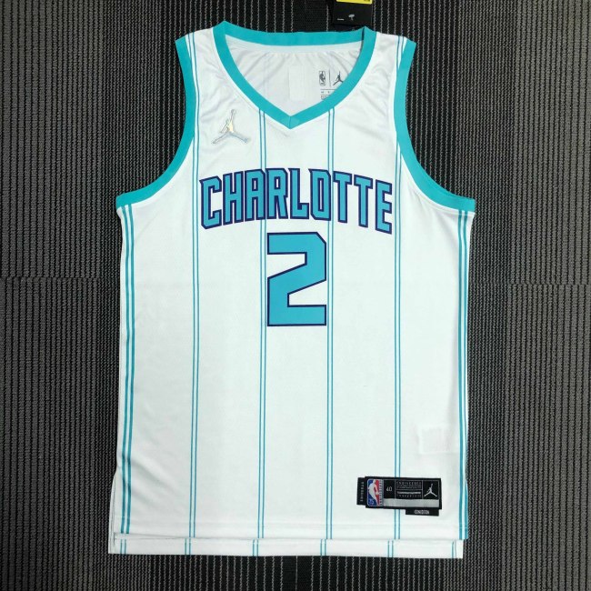 Heat Transfer Charlotte Hornets LaMelo Ball 75th Anniversary White Jersey