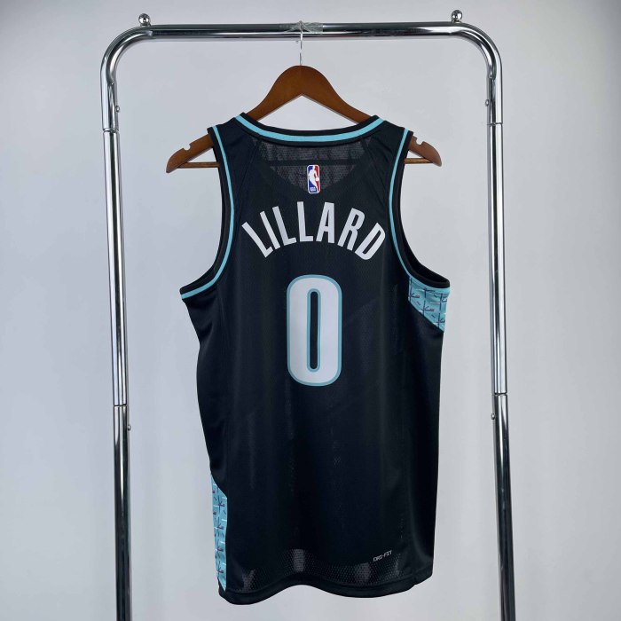 Heat Transfer 2023 Portland Trail Blazers Damian Lillard City edition Black Jersey