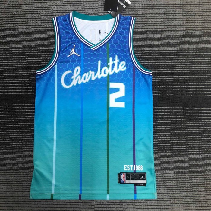Heat Transfer 2022 Charlotte Hornets LaMelo Ball City edition Blue Jersey