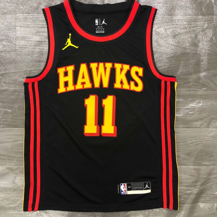 Heat Transfer 2021 Atlanta Hawks Trae Young Black Jersey