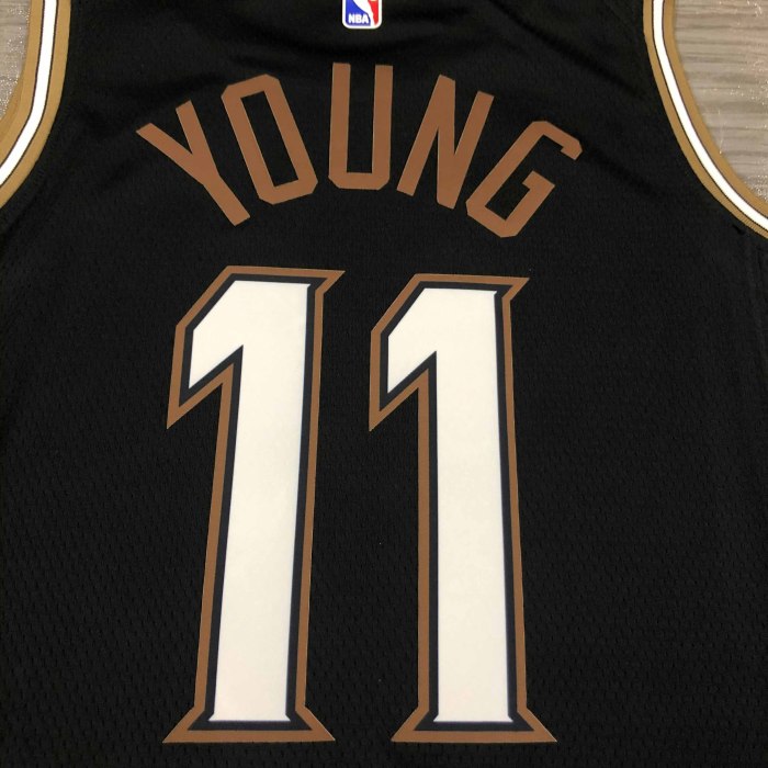 Heat Transfer 2021  Atlanta Hawks Trae Young City edition Black Jersey