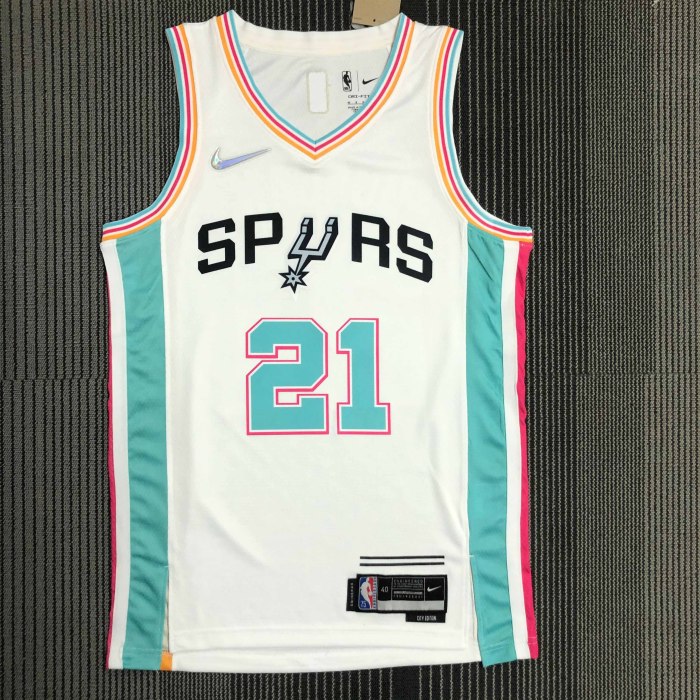 Heat Transfer 2022 San Antonio Spurs Tim Duncan City edition White Jersey