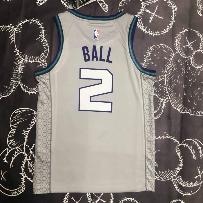 Heat Transfer 2019 Charlotte Hornets LaMelo Ball Gray Jersey