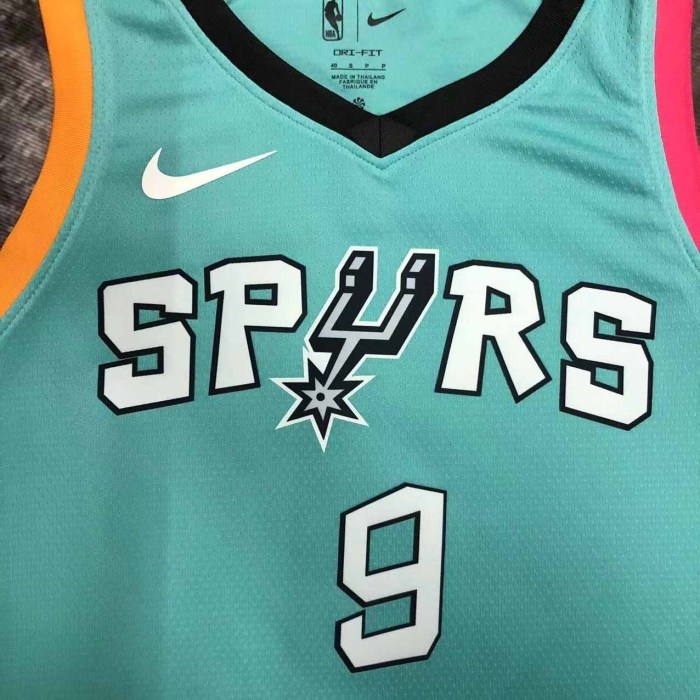 Heat Transfer 2023 San Antonio Spurs Tony Parker City edition Cyan Jersey