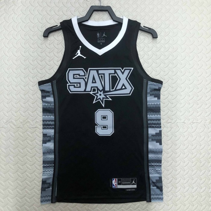 Heat Transfer 2023 San Antonio Spurs Tony Parker Black Flying Man limited Jersey