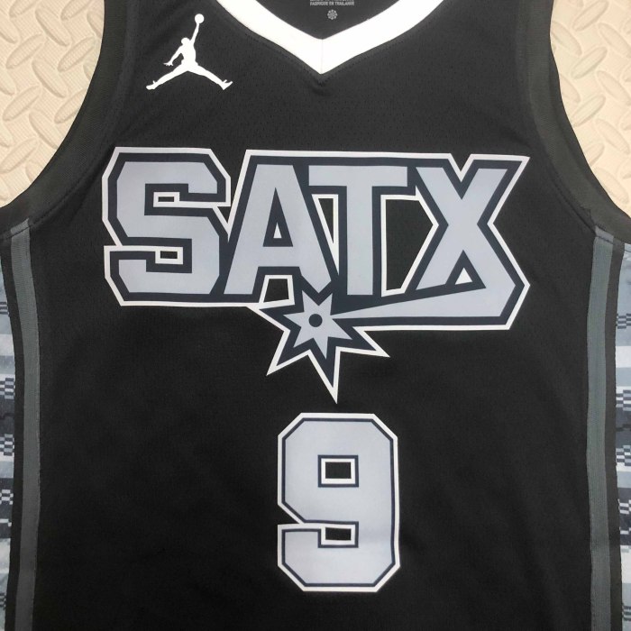 Heat Transfer 2023 San Antonio Spurs Tony Parker Black Flying Man limited Jersey
