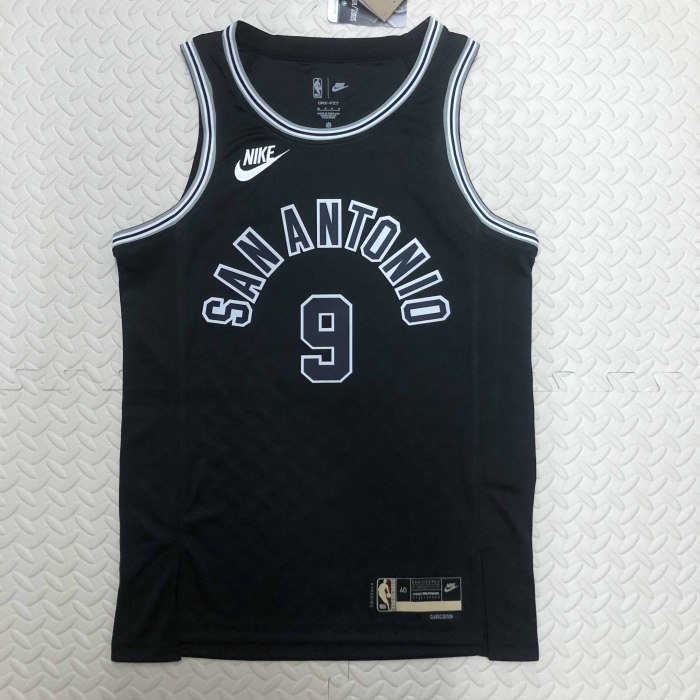 Heat Transfer 2023 San Antonio Spurs  Tony Parker Black Retro Jersey