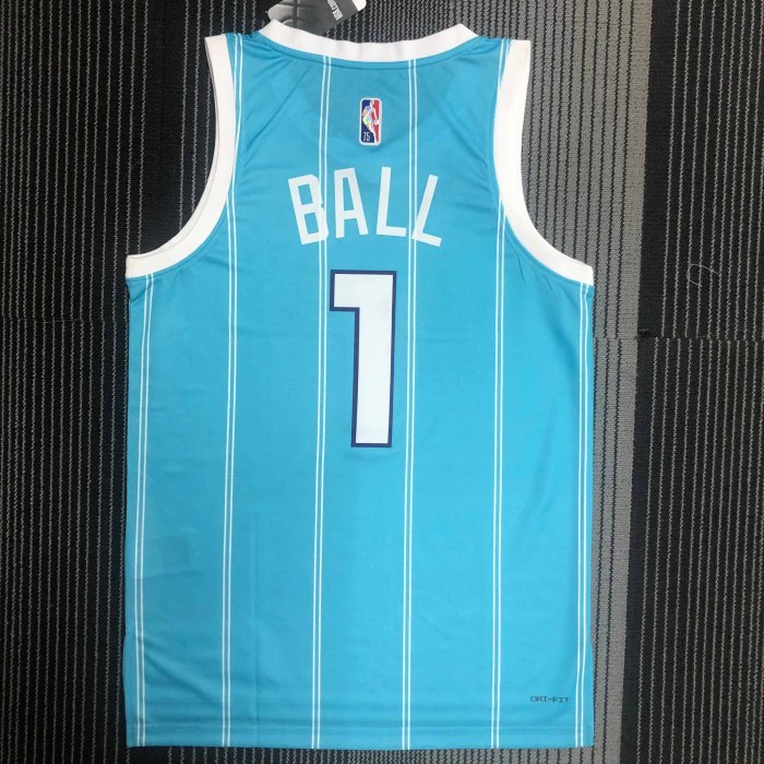 Heat Transfer Charlotte Hornets LaMelo Ball 75th Anniversary Blue Jersey