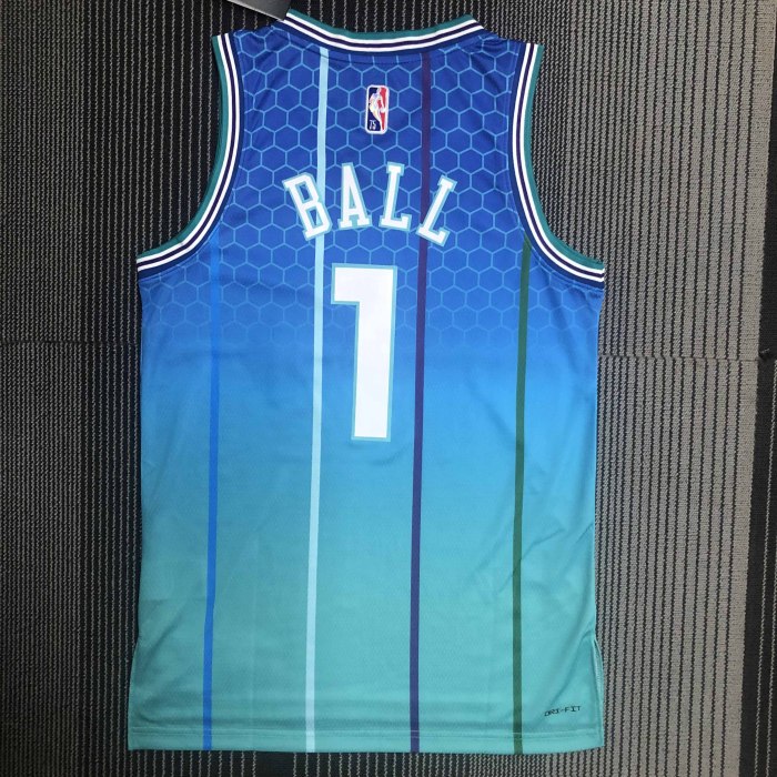 Heat Transfer 2022 Charlotte Hornets LaMelo Ball city edition Blue Jersey