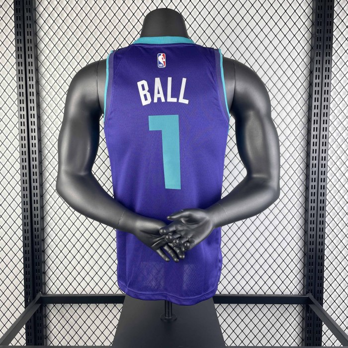 Heat Transfer Charlotte Hornets LaMelo Ball 2019-20 Jordan Brand Purple Statement Edition Swingman Jersey