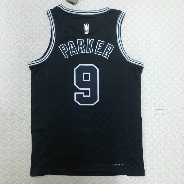 Heat Transfer 2023 San Antonio Spurs  Tony Parker Black Retro Jersey