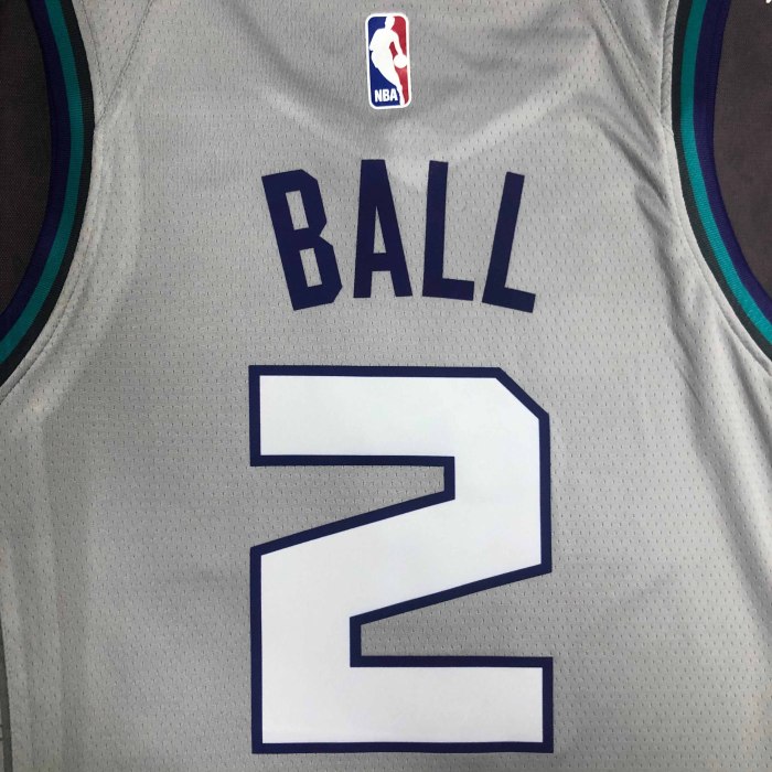 Heat Transfer 2019 Charlotte Hornets LaMelo Ball Gray Jersey