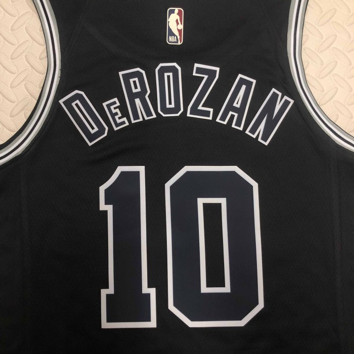 Heat Transfer San Antonio Spurs Demar DeRozan Black Hardwood Classics Swingman Jersey