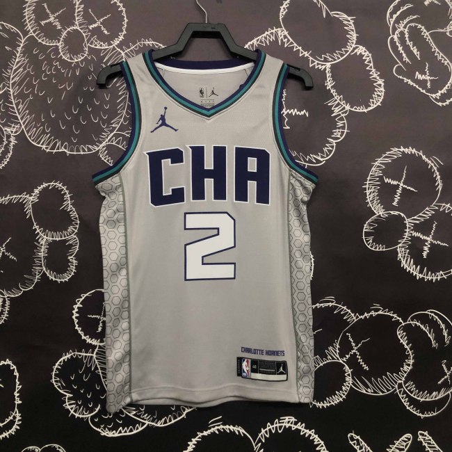 Heat Transfer 2019 Charlotte Hornets LaMelo Ball Gray Jersey