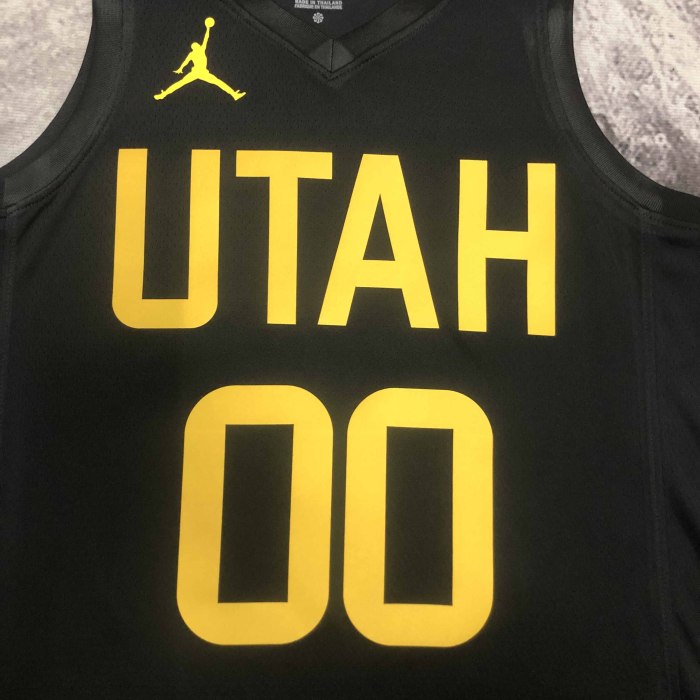Heat Transfer 2023 Utah Jazz Jordan Clarkson Black Jersey