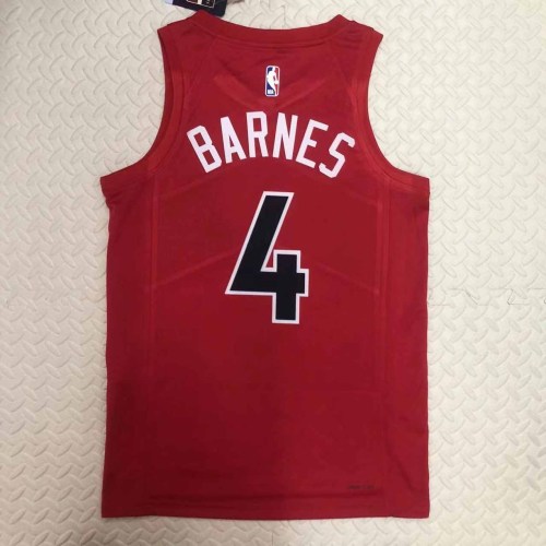 Heat Transfer 2023 Toronto Raptors Scottie Barnes Away Red Jersey