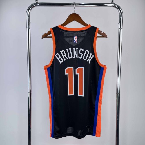 Heat Transfer 2023 New York Knicks Jalen Brunson City edition Black Jersey